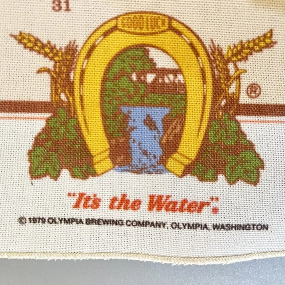 Vintage Olympia Beer Calendar 1980 Banner 1909 Olympia Calendar Girl 26.5x15.5”